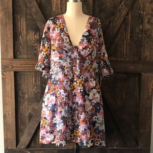 ModCloth Floral dress plus size 14
